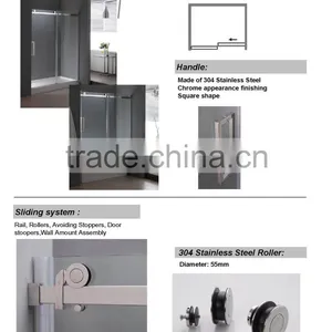 Spare Parts Tempered Stainless Steel Prefabricated Sliding Small Cheap Shower Enclosures thumbnail-5