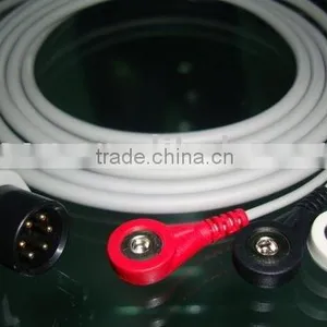 AAMI One-piece ECG Cable,3 Leads,Snap,AHA thumbnail-1