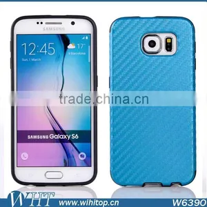 Wholesale Grain Carbon TPU Case Protective Case Cover For Samsung Galaxy S6 thumbnail-5