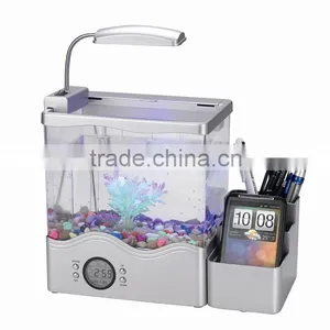 Mini Fashionable USB Desktop Aquarium With Pen Holder thumbnail-2