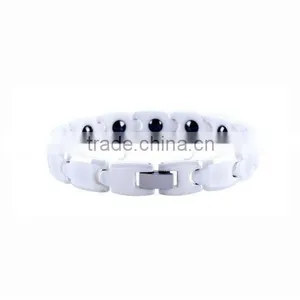 Trendy Style MEN'S Fashionable Hi-tech White Ceramic Magnetic Healthy Bracelet thumbnail-1