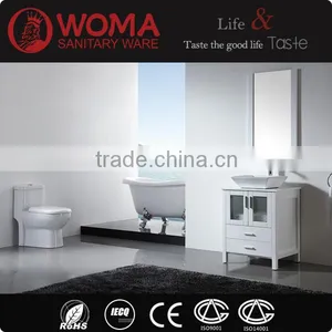 Fashional Modern Floor Standing Solid Wooden Bathroom Furniture for Villa thumbnail-1