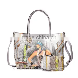2016 Newest Design Handbag Nice Lady Handbag Fashion PU Handbag With Wallet thumbnail-5