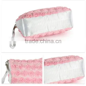 Pink Rose Decoration Soft Cell Phone Pouch Handbag thumbnail-2
