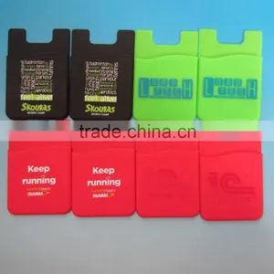 Wholesale Customized Logo Business Credit Card Holder Silicone Phone Pouch thumbnail-1