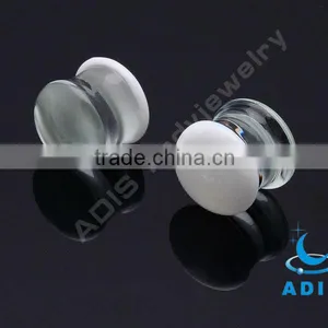 Attractive Wholesale Glass Piercing Ear Tunnel Transparent Pyrex Glass Ear Plugs thumbnail-4