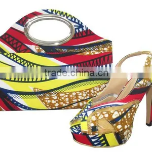 2016 Top Fashion African Wax Shoes And Bags Ankara Fabrics Lady's Wax Prints Shoes thumbnail-3