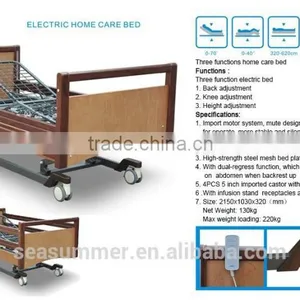 Luxury Electric Hospital Bed With Wooden Head Board and Foot Board Old People Home Care thumbnail-1