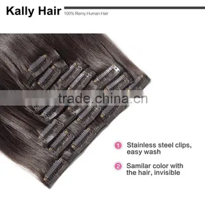 Cheap Hair Extensions Clip in Full Head, Hair Extension Clip in Human Hair thumbnail-5