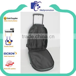 Dark Green School Backpack With Trolleys thumbnail-4