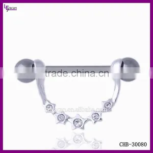 Fake Body Jewelry Steel 14G Nipple Shields Piercing Jewelry thumbnail-1