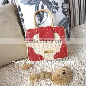 Fashion Straw Bags Leather Handle thumbnail-1