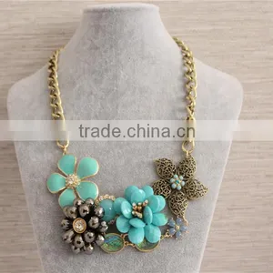 Crystal Jewelry Necklace, Flower Choker Necklace, Fashion Necklace Gold Necklace thumbnail-3