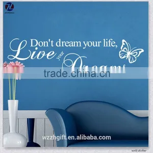 Self Adhesive Charming Wordings Design Eco-Friendly PVC Waterproof Room Art Decor Removable Wall Stickers thumbnail-2