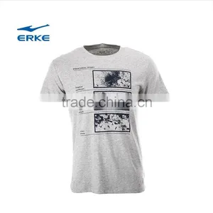ERKE 2015 Summer Wearing Mans Casual Round Neck Full Cotton Short Sleeve t Shirt With Simple Pattern Wholesale/OEM thumbnail-4