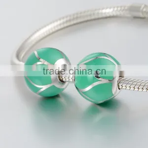 2016 Simple Design Green Color Enamel Jewelry Charm Beads thumbnail-5