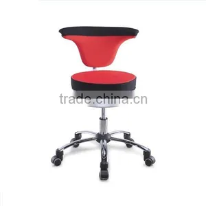 New Red/Black Swivel Bar Stool, 360 Degrees Rotating Stool, Wheels Stool With Backrest thumbnail-1