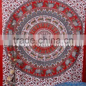 Twin Size Ombre Mandala With Elephant Wall Art Psychedelic Boho Hippie Wall Decor Tapestry thumbnail-5