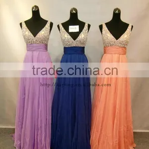 2014 Latest Design Sexy Shoulder v- Neck Prom Dress thumbnail-5