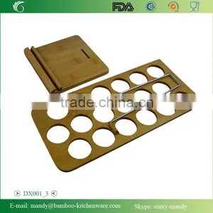 Collapsible Bamboo Kitchen Rack for Spice Bottles , Simple Design Spice Rack thumbnail-4