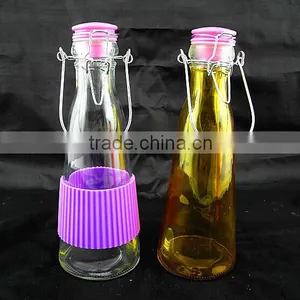 Tapered Drink Glass Bottle With Airtight Lid thumbnail-1