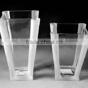 Creative Artistical Straight Clear High Quality Glass Vase for Decoration thumbnail-3