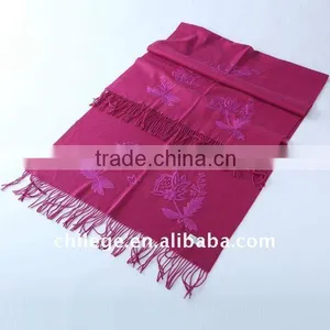 Handmade Embroidered Wool Scarf Stoles and Shawls Plain Wool Scarf Shawl Pendant Scarves Poncho thumbnail-1
