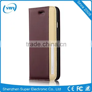 100% Real Genuine Flip Wallet Leather Case Cover For Apple IPhone 6 6S Plus Screen Protector thumbnail-1