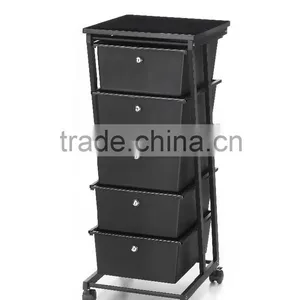 5 Black Drawer Rolling Storage Cart With Wheels Furniture thumbnail-1