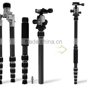 Factory Supply HPUSN Professional Photography Carbon Fiber Portable Camera Tripod Used as Monopod thumbnail-5