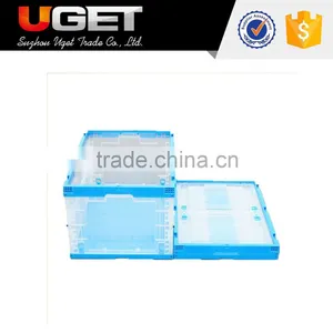 Durable Foldable Collapsible Euro Hard Plastic Crate With Cover thumbnail-1
