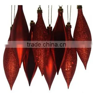 Red Hot Shatterproof 4-Finish Finial Drop Christmas Ornaments thumbnail-4