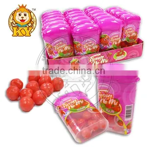 Small Strawberry Flavor Bubble Gum Ball In Bottle thumbnail-1