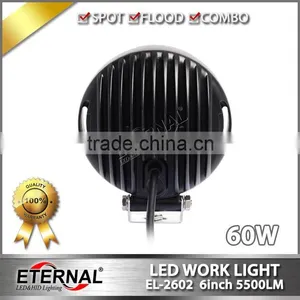 60W Work Light Driving Lamp Round for 4x4 Jeep Offroad Hummer SUV ATV Bumper High Power Led Driving Light Spot Lamp thumbnail-4