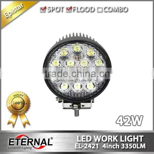 42W 4in Round Truck Tractor Excavator Crane Truck Motorcycle ATV UTV High Power Spotlight Led Working Lamp thumbnail-1