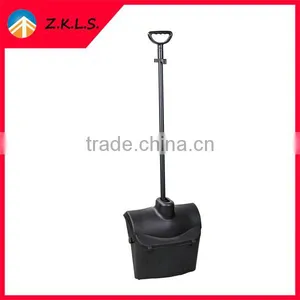 Black Plastic Dustpan With Long Handle And With Lid thumbnail-2