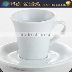Wholesale 85ml Small Size White Ceramic Cup and Plate for Tea or Coffee thumbnail-2