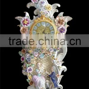 Creative Design Ornamental Churub Hanging Ceramic Desk Clock With Stand, Home Decorative Desk Clock thumbnail-3