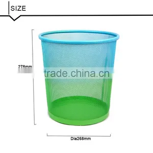 Store More Metal Mesh Trash Can Wastebasket Green Blue thumbnail-4