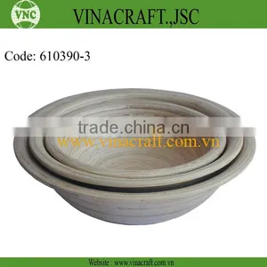 High Quatily Spun Bamboo Salad Bowl for Kitchen thumbnail-1