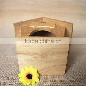 Indoor Bird Houses Paulownia Small Wooden Bird Houses Handmade Christmas Bird Houses Wood Bird House With Door thumbnail-4