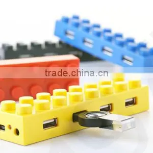Building Block Design Plastic USB 4 Ports USB Hub 2.0 thumbnail-1