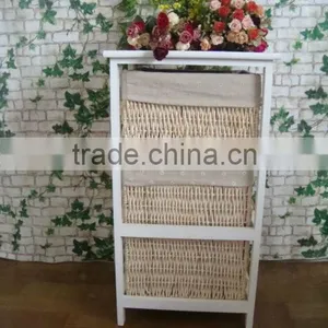 Modern Practical Tall White Wooden Cabinet With 2 Drawer thumbnail-4