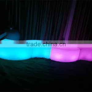 LED Lighting Remote Control Modern Bar Furniture LED Curved Bar Stool thumbnail-1