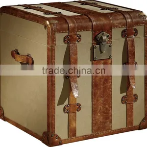 American Style Antique Suitcase ,retro Trunk Living Room T962# thumbnail-1