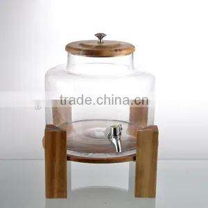 237oz Hand Mede Beverage Dispenser Match the Wood Base Lid and Woodem Stand thumbnail-1