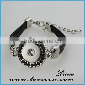 Wholesale 18mm Snap Charm Leather Snap Button Bracelet thumbnail-2