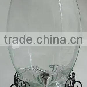 Clear Drum Shaped Glass Jars/ Terrarium With Tap thumbnail-1