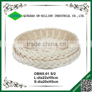 Food Grade Colored Plastic Rattan Round Handmade Baskets thumbnail-1