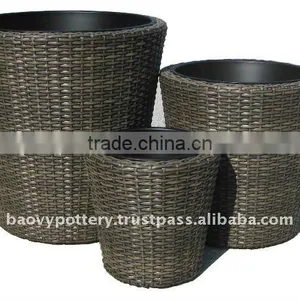 Wicker Planter, Poly Rattan Planter thumbnail-1